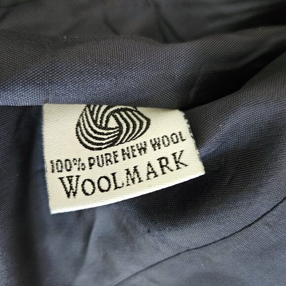 Pendleton VTG Jacket/Blazer 100% Virgin Wool Zip - Navy Blue - Petite 10 - EUC - Picture 9 of 9